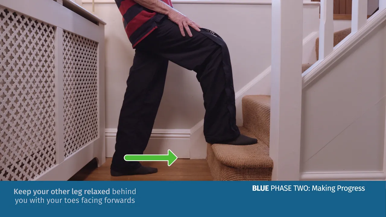 a man exercising on stairs